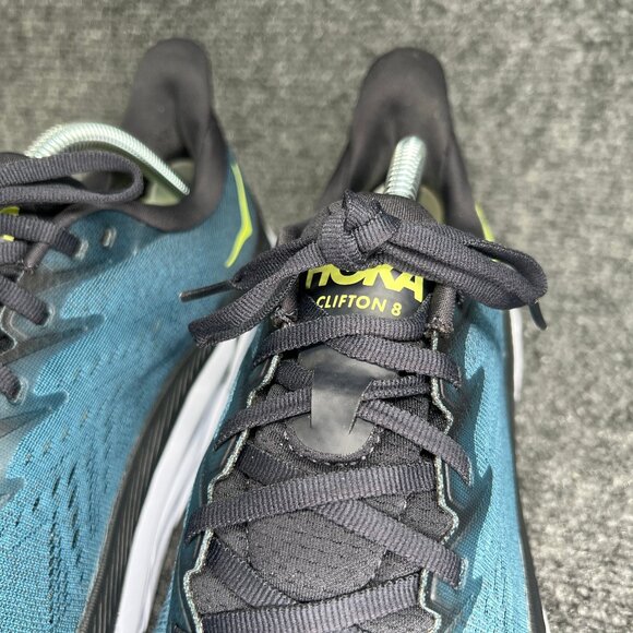 Hoka One One Clifton 8 Running Shoes Men's Size 9.5 Teal Blue Coral Athletic Run - Picture 4 of 13